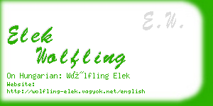 elek wolfling business card